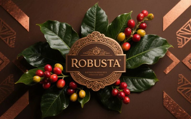 A hand holding high-quality, evenly-graded Fine Robusta coffee beans.